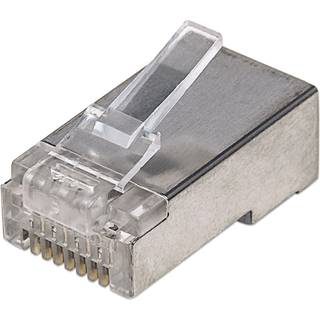 Intellinet RJ45 Modular Plugs, Cat5e, STP, 3-prong, for solid wire, 15 µ gold plated contacts,