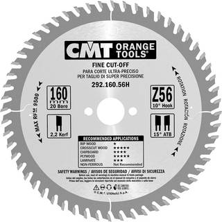 Rundsavsklinge til træ CMT 292; 160x2,2x20; Z56; 15°