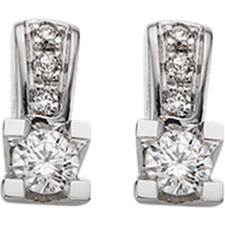 Kleopatra Queen Ørestikker 14 karat hvidguld m. 0,13 ct.