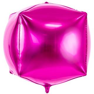 Folieballon kubik - mørk pink 14"