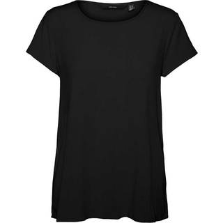 Vero Moda Dame Becca Ensfarvet Kortærmet T-Shirt Sort