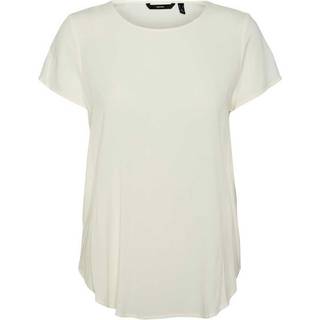 Vero Moda Dame Becca Simpel Kortærmet T-Shirt Snow Hvid