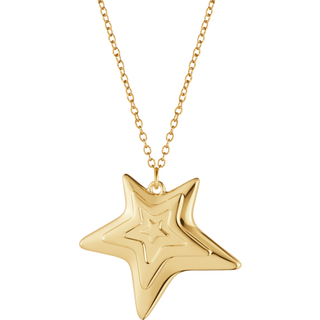 Georg Jensen juleornament 2021 5-armet guldstjerne i kæde