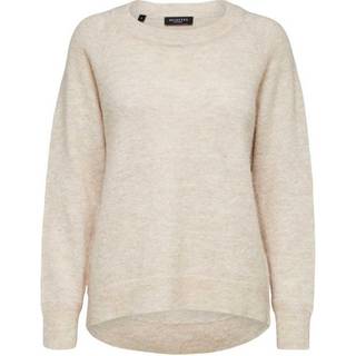 Selected Femme - Beige - Slflulu Ls Knit O-Neck B Noos - X-Small