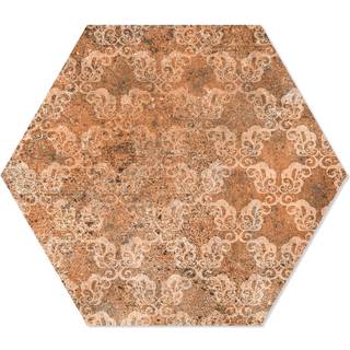 Hexagon Klinker Abadía Brun Mönstrad 25x22 cm