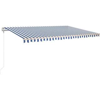 markise 500x350 cm automatisk betjening blå og hvid