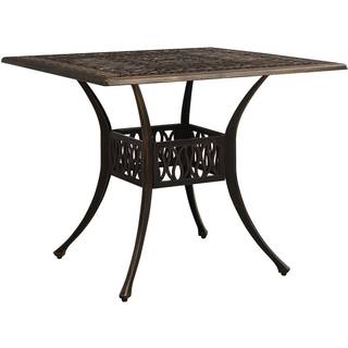havebord 90x90x73 cm støbt aluminium hvid