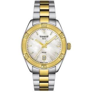 Tissot T101.910.22.111.00 Pr 100 Hvid/Gul guldtonet stål Ø36 mm