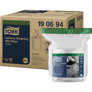 TORK Wet Wipe W15, 4 x 58 stk Refill Overfladerengøring (190694)