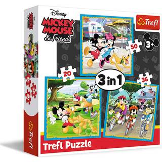 Trefl: Mickey Mouse og venner - 3-i-1 puslespil med 20, 36 og 50 brikker