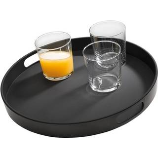 Tjenerbakke med kant Ø35.5 melamin med anti-slip sort