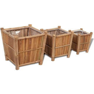 plantekasse bambus med nylonforing 3 stk.