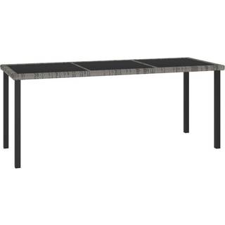 havebord 180x70x73 cm polyrattan grå
