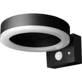 Ledvance LED Vægbelysning Endura Stil Circle sort 6W 400lm - 830 varm hvid | Solar - Bevægelses- og lyssensor