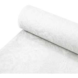 Hvid Sizolace bordløber, 0,3x5 m.