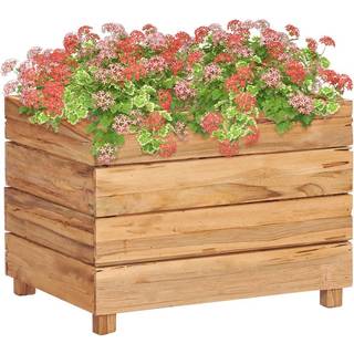 Højbed Genanvendt Teaktræ Og Stål - 50 x 40 x 38 cm