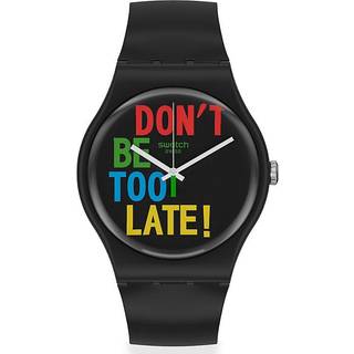 Swatch TIMEFORTIME Quartz Black Dial Bio Sourced Plastic Strap Watch SO29B100