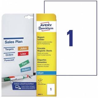 Avery magnetiske etiketter 210 x 297 mm, 5 stk.