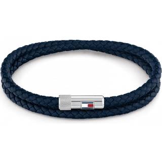 Tommy Hilfiger Leather Double Wrap Bracelet Navy