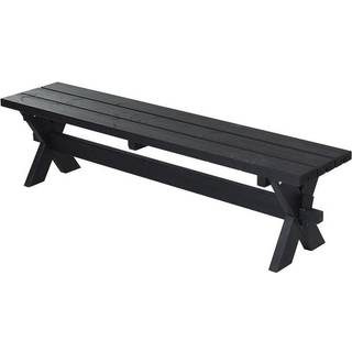 PLUS Nostalgi plankebænk, sort/nåletræ, 177 cm