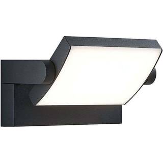 Lindby udendørs LED-væglampe Sherin, drejelig, grå, aluminium