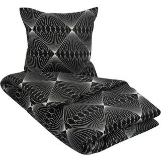 Sengetøj til dobbeltdyne 200x220 cm - Diamond sort sengesæt - In Style sengelinned i mikrofiber