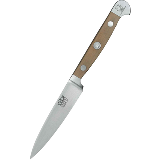 Güde Alpha Birne Spickmesser 10 cm - CVM-Messerstahl - Griffschalen Birnenholz - Braun,Silber
