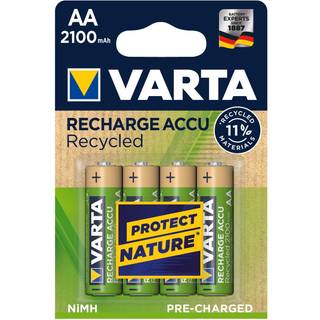 Varta Recharge AA Recycled batterier 2100mAh, pakke med 4 stk