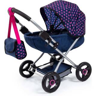 Bayer Design Cosy blå dukkevogn med pusletaske, tæppe og pude - til dukker 46 cm
