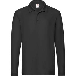 Fruit of the Loom Premium Long Sleeve Polo - Black - X-Large
