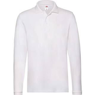 Fruit of the Loom Premium Long Sleeve Polo - White - Large