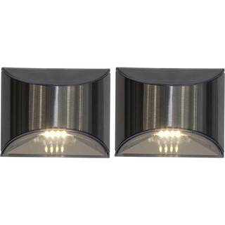 Star Trading - Solar Cell Lighting - Solar Cell Wall Lamp 2 -P Wally - Silver - 8 cm