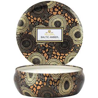 Voluspa 3-Wick Tin Candle Baltc Amber 40h