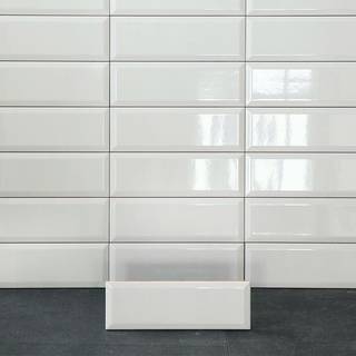 Vægflise Arredo Metro Biselado Facetkant Hvid Blank 10x30 cm
