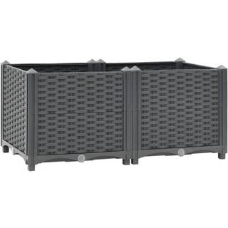 Højbed Polypropylen - Sort / 80 x 40 x 38 cm