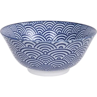 Tokyo Design Studio Nippon Blue Tayo Skål 50 Cl Wave - Serveringsskåle Porcelæn Blå - 16006