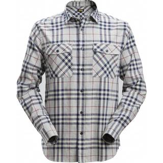 Snickers 8516 allroundwork, let flannelsskjorte askegrå/chilirød 2XL