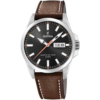 Festina herreur i stål med grå-brun urskive