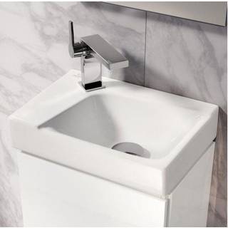 Geberit Xeno² håndvask: Hvid / KeraTect, B=40cm, H=12.5cm, T=28cm, Hanehul=Til venstre, Overløb=Uden