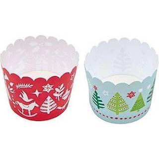Backförmchen X-MAS rot-mint 6cm 12 Stück - Rot, Mint