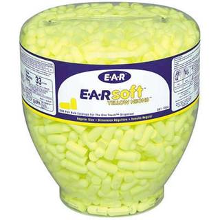 3M E-A-Rsoft Gule Neon Ørepropper, refill, beholder, 36 dB, PD-01-002 - 3M E-A-Rsoft Gule Neon Ørepropper, refill, beholder, med 500 par dæmper 36 dB, PD-01-002
