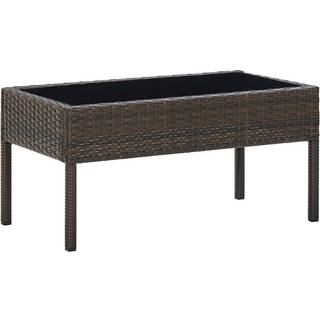 havebord 75x40x37 cm polyrattan grå
