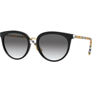 Burberry Kvinde BE4316 WILLOW 385311 Solbriller Nylon Sort Grå Pantos Normal Skygge