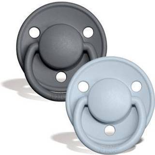 BIBS De Lux 2-pak Iron/Baby Blue One Size 2 stk