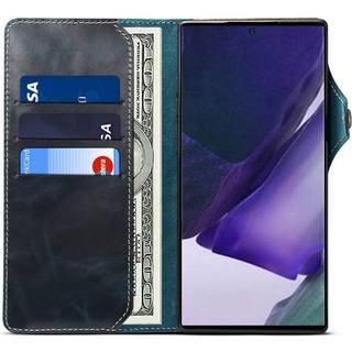 Walllet 3-kort ægte læder Samsung Galaxy Note 20 Ultra  - blå