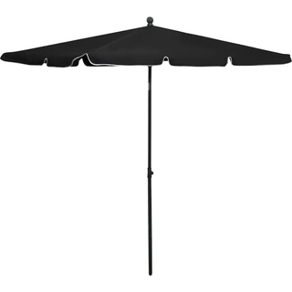 parasol med stang 210x140 cm sandfarvet