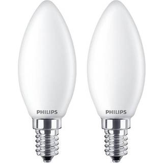 FORÅRSUDSALG - E14 - Philips LED Kerte Pære - Mat - 2.2W - 250lm 2-pak