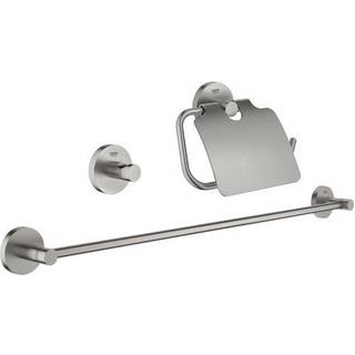 Grohe Essentials tilbehørssæt Tilbehørssæt 3 i 1, hånd.hold, krog, papirholder, Supersteel
