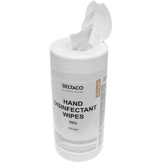 Deltaco Hand disinfectant wet wipes 100 pc