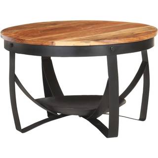 sofabord Ø68x43 cm massivt genbrugstræ